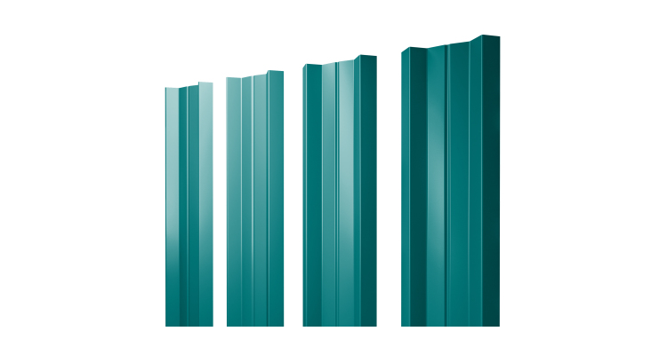 Штакетник М-образный А с прямым резом 0.45 PE RAL 5021 водная синь