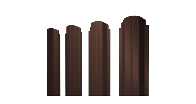 Штакетник П-образный А фигурный 0,5 Rooftop Бархат RAL 8017 шоколад