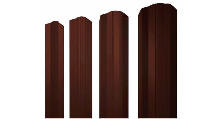 Штакетник М-образный В фигурный 0,5 Satin RR 32 темно-коричневый