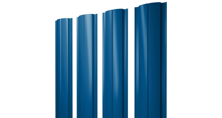 Штакетник Полукруглый Slim 0,5 Satin RAL 5005 сигнальный синий