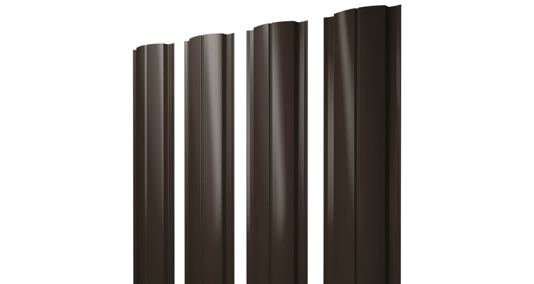Штакетник Полукруглый Slim 0,5 Satin RR 32 темно-коричневый