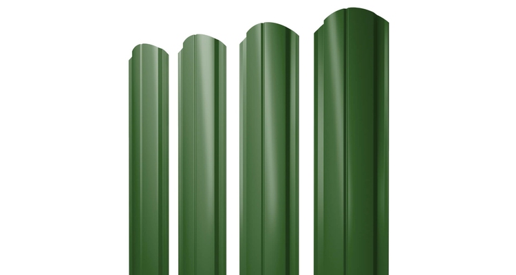 Штакетник Полукруглый Slim фигурный 0,45 PE RAL 6002 листвено-зеленый