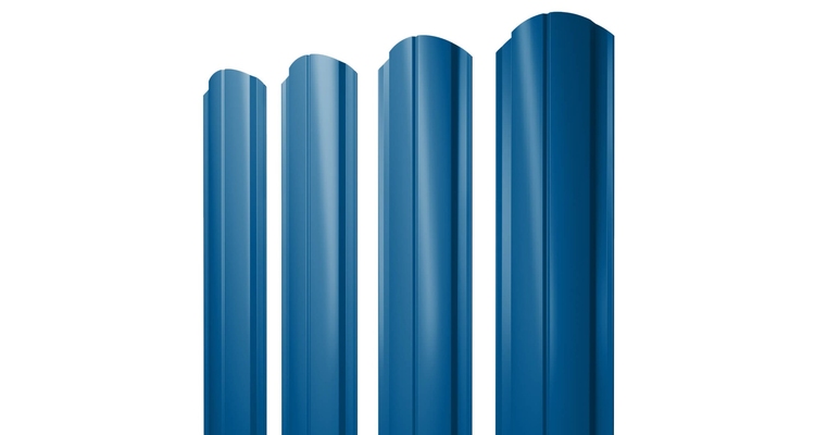 Штакетник Полукруглый Slim фигурный 0,4 PE RAL 5005 сигнальный синий